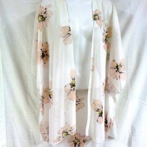 EMORY PARK SHEER KOMONO LT CORAL POPPIES SZ S